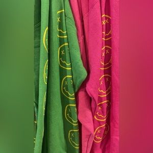 Bundle of two nirvana sweatshirts || green and pink from urban outfitters
